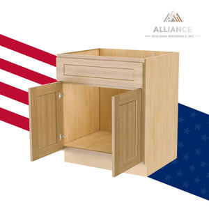 Meuble de cuisine en chêne blanc SB30-SB36, style Shaker moderne, armoire de cuisine américaine en bois, meuble sous évier - Product Image 1