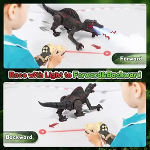 Hot Selling Afstandsbediening Dinosaurus Speelgoed Voor Jongens, 2 In 1 Licht Jagen Elektrische Rc Walking Robot Dinosaurus W/Licht En Geluid