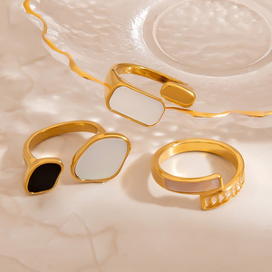 Geometric Open <b>Ring</b> Women's Fashion Jewelry U Shape Gold Tone Irregular Design Gift Accessory - Product Image 4