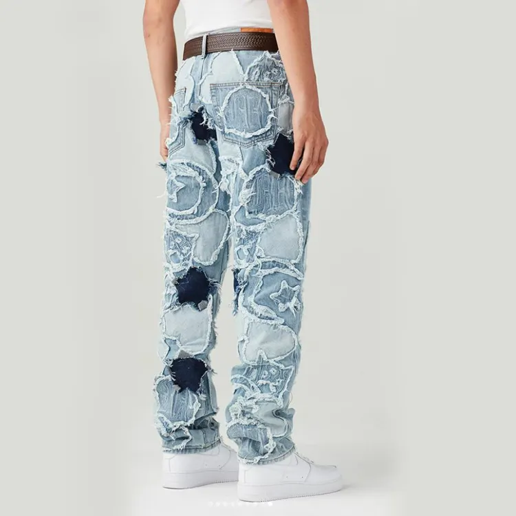 Diznew True Religieuze Kleding Mannen Regular Fit Jeans Hart Print Compressie Plus Size Flare Korte Jean Rok Blue Jeans