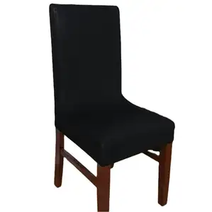 2024 produk baru pabrikan Logo kustom sarung kursi hitam spandeks penutup kursi untuk kursi perjamuan pernikahan
