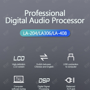 โปรเซสเซอร์เสียงดิจิตอล LA Series DSP พร้อม EQ 5/31/15 แบนด์, FIR, คอมเพรสเซอร์ ควบคุมผ่าน USB/IP 30 ช่องสัญญาณ สำหรับงานเสียงสด - Product Image 6