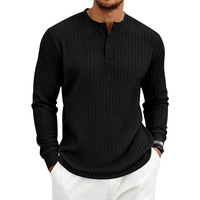2026 Style Américain 230g Tricoté Épais Homme Polyester/Spandex Extensible Rétro Uni Décontracté Coupe Ample Manches Longues