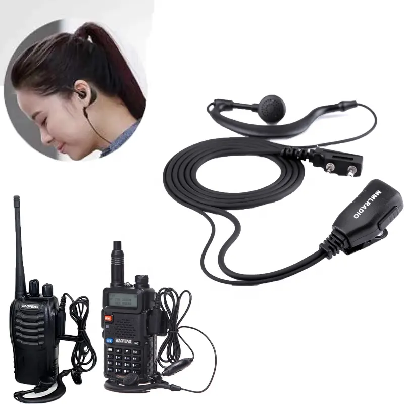 professional wired noise ptt earpiece earbuds 2 way radio mic vox noise canceling walkie talkie headset