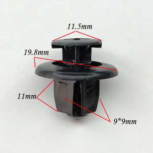Clip de fijación para revestimiento de guardabarros Toyota Corolla Camry Highlander RAV4, 11.5x19.8mm, cabeza cuadrada, para reparación y reemplazo - Product Image 1