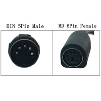 PS2 DIN 5-Pin zu MD 6-Pin weiblicher Kabeladapter Tastatur und Maus Übertragungskabel