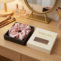 Élastiques à cheveux en soie de mûrier 100% avec logo personnalisé, 19/22 Momme, bandeaux de luxe en soie, vente en gros, accessoires durables pour masque de nuit