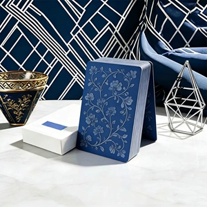 Cartes en plastique imperméables bleu roi PVC, jeu de cartes de mahjong, coffret cadeau, voyages, soirées, divertissement - Product Image 2