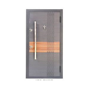 Porte d'entrée moderne en métal, porte de sécurité extérieure à commande manuelle, design complet, style moderne, numéro de pièce SFA 057 - Product Image 2