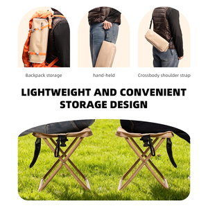 Chaise portable pliable de 16 pouces de hauteur, chaise de camping avec 3 poches de rangement pour la pêche, la randonnée, tabouret de voyage léger - Product Image 4