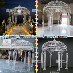 Grande Chuppah in Ferro Battuto <span class=keywords><strong>per</strong></span> Decorazioni Eleganti da <span class=keywords><strong>Giardino</strong></span>, Sfondo Metallico <span class=keywords><strong>per</strong></span> Matrimoni - Product Image 5