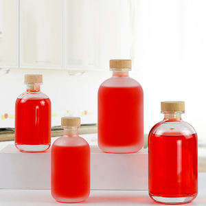 Conteneur de <span class=keywords><strong>cidre</strong></span> rond fait maison 100ml 250ml 500ml 375ml bouteille en verre de boisson de vin de Fruit mignon avec <span class=keywords><strong>bouchon</strong></span> en liège synthétique - Product Image 1