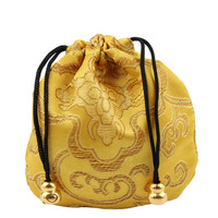 Sutra Cina brokat bordir tali serut perhiasan tas kantong India Mini Satin brokat bordir dompet koin untuk wanita menjual