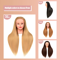 Perruque synthétique Jerry Curl de 24 pouces, 4 couleurs, modèle de tête de mannequin de salon, perruque nouée à la main pour la coupe de cheveux
