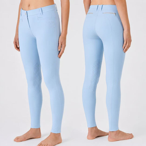 Culotte d'équitation pour femme avec assise intégrale en silicone, taille mi-haute, ornée de strass, extensible dans 4 directions, anti-humidité, type Jodhpurs - Product Image 2