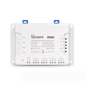 Interruptor inteligente <span class=keywords><strong>WIFI</strong></span> 4CH PRO R3 433Mhz/módulo inalámbrico de 4 bandas con Control remoto por voz compatible con Google Home Alexa 10A corriente máxima - Product Image 1