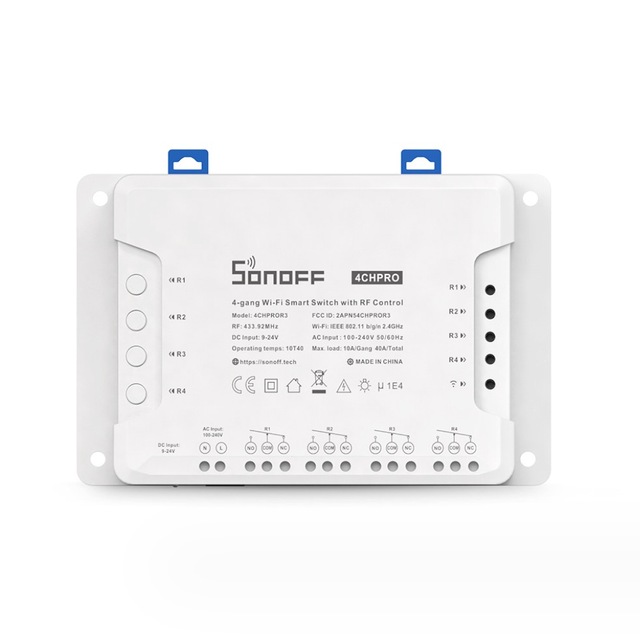 4CH PRO R3 433mhz WIFI Smart Switch/4 Gang Wireless Module with Voice Remote Control Supports Google Home Alexa 10A Max Current
