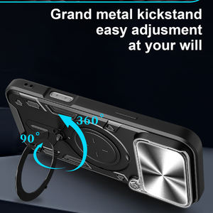 Caméra coulissante magnétique antichoc étui en métal dur support housse de protection robuste pour <span class=keywords><strong>iPhone</strong></span> X 11 12 <span class=keywords><strong>13</strong></span> 14 15 Plus 16 17 Air Pro Max - Product Image 4