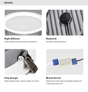 Plafonnier encastré carré design commercial pour intérieur, 120 degrés, 20W, 220V-240V, pour salon - Product Image 5