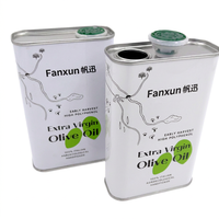 Boîte en fer blanc vide de qualité alimentaire pour huile d'olive, impression personnalisée minimaliste, conteneur carré anti-fuite pour huile
