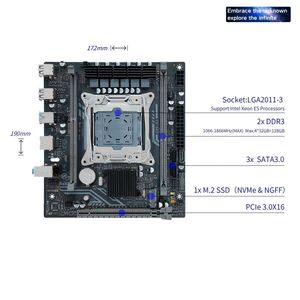 Pandl mới ITX X99 Máy tính để bàn chơi game Mainboard hỗ trợ Xeon CPU DDR3 <span class=keywords><strong>ECC</strong></span> RAM NVMe SATA M2 SATA3.0 Bộ nhớ kép ITX X99 Bo mạch chủ - Product Image 3