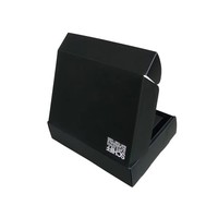 Caja de Embalaje de Cartón Mate Corrugado de Lujo con Relieve para Cosméticos, Ropa y Almacenamiento, con Tapa Negra