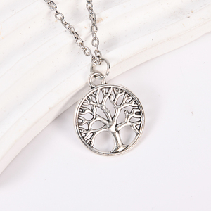 Collar con Colgante de Árbol Inteligente Estilo Retro ZRM, Cadena de Eslabones, Diseño Hueco de Vida <span class=keywords><strong>y</strong></span> <span class=keywords><strong>Paz</strong></span>, Material de Aleación, Venta Directa del Fabricante, Tendencia - Product Image 1