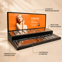 Présentoir de Comptoir de Maquillage en Acrylique Personnalisé OEM ODM pour Rouge à Lèvres et Gloss à Lèvres à Niveaux