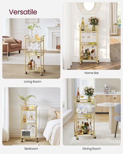 <span class=keywords><strong>VASAGLE</strong></span> Mobile Home Chariot <span class=keywords><strong>de</strong></span> Bar Chariot <span class=keywords><strong>de</strong></span> Service Chariot <span class=keywords><strong>de</strong></span> <span class=keywords><strong>Cuisine</strong></span> avec Casier à Vin Support en Verre Chariot <span class=keywords><strong>de</strong></span> Bar - Product Image 3