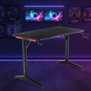 Nuevo Diseño 2026 de Escritorio para Juegos con Patas Huecas en Forma de T, <span class=keywords><strong>Mesa</strong></span> para Laptop con LED RGB, el Mejor Escritorio para Juegos, <span class=keywords><strong>Mesa</strong></span> <span class=keywords><strong>Gamer</strong></span> - Product Image 1