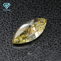 Marquise Cut Vivid Fantaisie Jaune Moissanite Pierres Lâches Marquise Forme Glace Pilée Coupe Original Vivid Jaune Moissanite Diamants