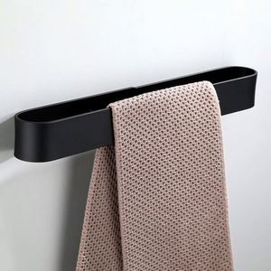 WEKIS Toallero de Pared Moderno de Aluminio Negro Personalizado para Hotel, Autoadhesivo, con Calentador, Acabado Cromado - Product Image 1