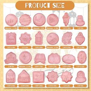Eid Mubarak <span class=keywords><strong>emporte</strong></span>-pièces avec tampon à piston moule à biscuits islamique musulman étoile lanterne lune Ramadan <span class=keywords><strong>emporte</strong></span>-pièce en plastique EID - Product Image 3