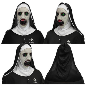 Masque en latex effrayant de nonne souriante pour Halloween, idéal pour les farces et maquillages effrayants, parfait pour le bricolage. - Product Image 4