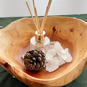 Cuencos nido de madera de teca con forma de flor, irregulares y únicos, para el hogar y la comedor. - Product Image 1