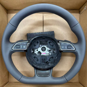 Volant de voiture en cuir noir intégral pour Audi RS3 RS4 RS5 S3 S4 S5 S6 <span class=keywords><strong>RS6</strong></span> RS7 A3 A4 A5 Q3 Q5 A6 A7 R8 TT S7 - Product Image 1