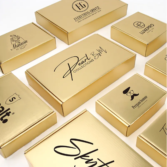 Wholesale Custom Printed Gold Cardboard Mailer Box Personalized Subscription Shipping Paper Boxes Foil Cosmetic Mailing Gift