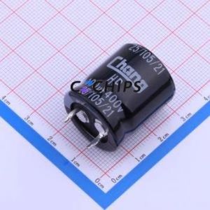 Condensador Electrolítico de Aluminio HP2G101EP250S68CE0, Montaje a Presión (THT), Componente de Orificio Pasante, D22xL25mm, 100uF, 20%, 400V, 10mm - Product Image 1