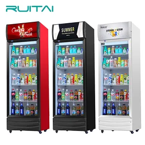 RUITAI Produce standing Glass Door display Cooler upright Display supermarket cold Beverage refrigerator beer fridge