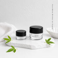 Pot en verre transparent de qualité supérieure de 3 ml et 5 ml avec couvercle à vis noir réutilisable pour fleurs séchées, décoration intérieure et rangement