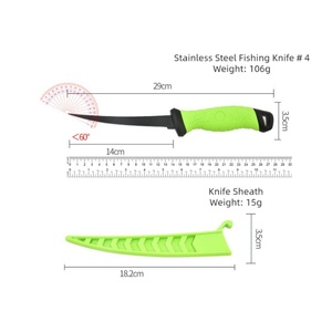 Cuchillo de Pesca y Camping, Hoja de Acero Inoxidable con Punta Caída, Mango de Plástico, Grosor de 2mm, Multiusos - Product Image 2
