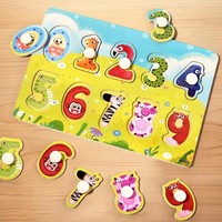 Rompecabezas de Madera con Pernos, Tablero de Animales, Dinosaurios, Frutas y Números, Juguete Educativo Montessori para Niños Pequeños