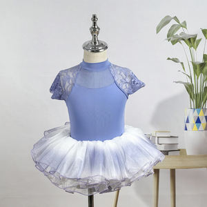 Baju Balet Lengan Pendek Berbahan Mesh Custom Made untuk Anak Perempuan dengan Rok Renda dan Stoking Bahan Spandex Nilon Sutra untuk Anak-Anak - Product Image 4