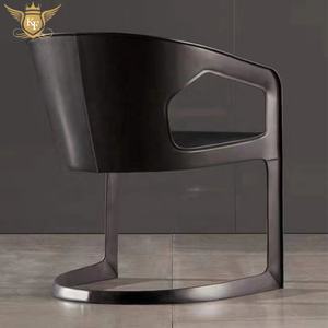 <span class=keywords><strong>Chaise</strong></span> de salle à manger en cuir au design italien moderne, mobilier d'hôtel, fauteuil à structure métallique <span class=keywords><strong>noir</strong></span>, <span class=keywords><strong>chaise</strong></span> de restaurant en forme de S - Product Image 2