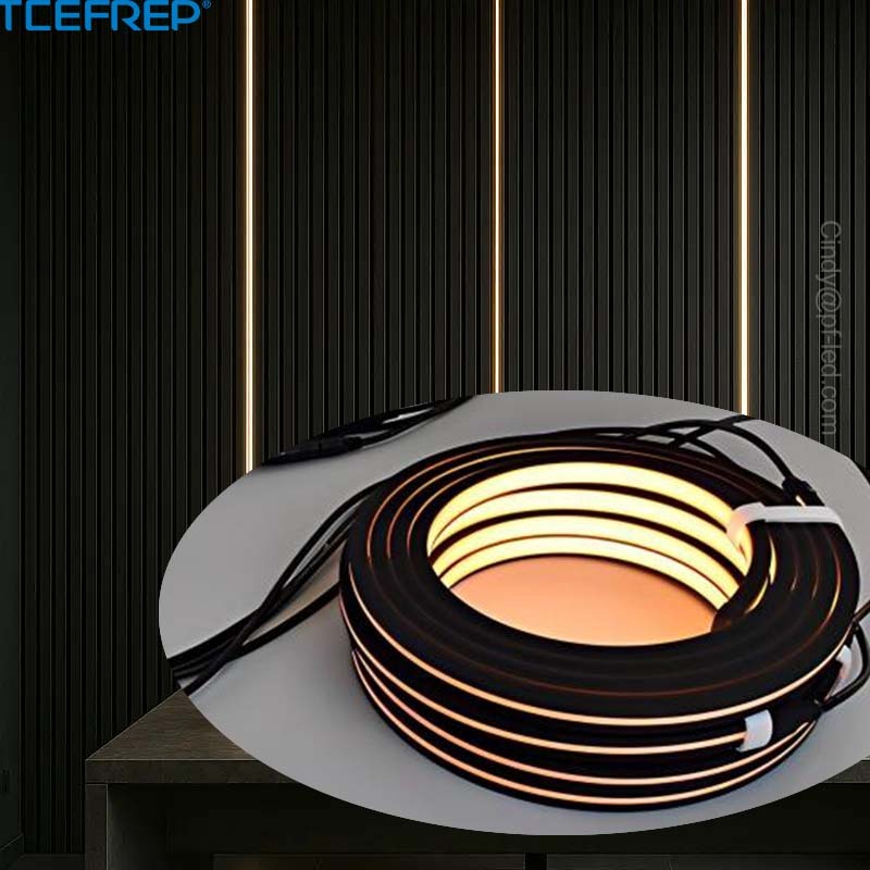 Slat Wall LED Lighting Kit 2.4m Neon Flex 4 Pack IP65 Remote Control for Wood Slat Panels Acoustic Wall Plug & Play Warm White