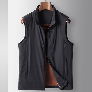 Luxury Men's Silk Blend Filling Vest Nylon Spandex Stretch Sleeveless <b>Gilet</b> Stand Collar Business Casual Custom Logo OEM - Product Image 4