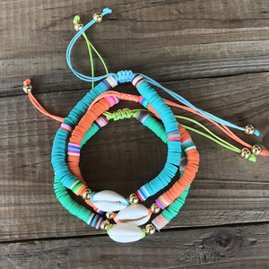 BP1006 di Prova Dei Monili <span class=keywords><strong>Arcobaleno</strong></span> Della Boemia Africano Del Vinile Dischi Del Polimero Disco Heishi Perline <span class=keywords><strong>Braccialetti</strong></span> Elastici - Product Image 4