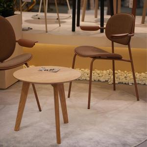 China Bazhou Furniture Wholesale Factory New Simple <strong>Small</strong> Living Room Side <strong>Table</strong> Cafe <strong>Oak</strong> Veneer Wooden Round Coffee <strong>Table</strong> - Product Image 2