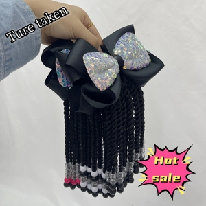 Vivian Tóc Hot Bán Trẻ Em Bện Đuôi Ngựa Với Hạt Và Cung Trẻ Em Đuôi Ngựa Đầy Màu Sắc Hạt Với Ban Nhạc Đàn Hồi - Product Image 6