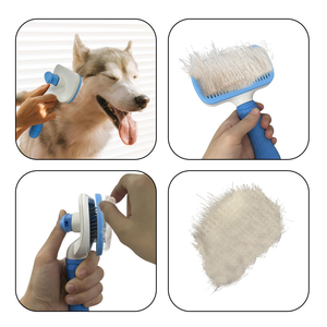 <b>Pet</b> Grooming <b>Brush</b> Hair Self Cleaning Cat Stainless Steel Slicker Comb <b>Pet</b> Supplies Hair Cleaner <b>Brush</b> - Product Image 3